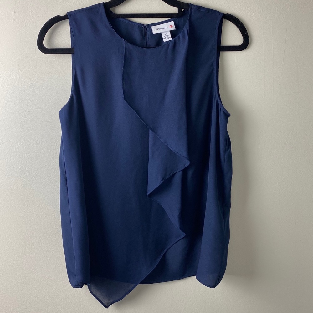 3.1 Phillip Lim Target Blue Asymmetric Blouse